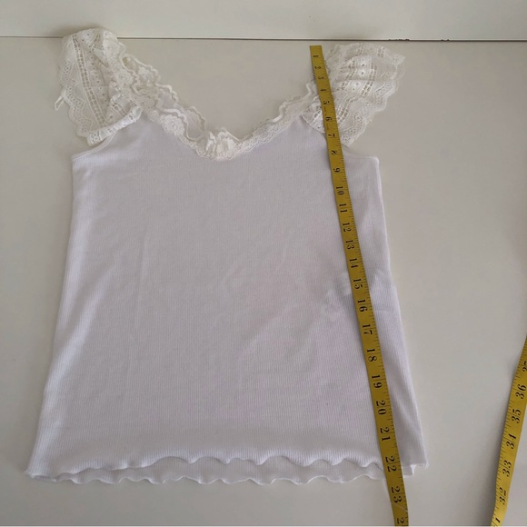 🎀 5/$25 Zara white lace trim rib knit top sz S - Picture 12 of 12